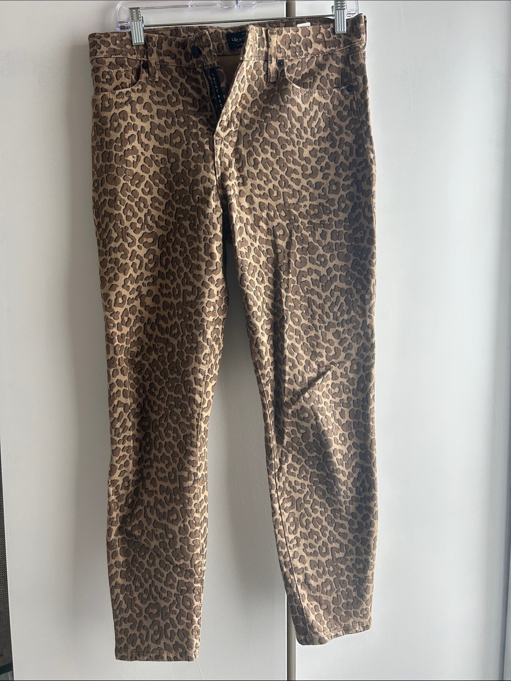 Lucky Brand Leopard Print Skinny Pants - Brown